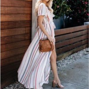 Vici - Arizona Striped Wrap Maxi Dress
- Medium
